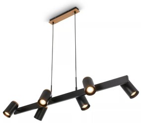 Briloner 4059065 - Полилей с кабелно окачване ERA 6xGU10/10W/230V, черен