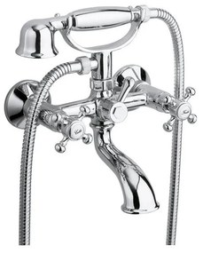 Стенна батерия за вана в лъскаво-сребрист цвят (2 изхода) Antea – Sapho