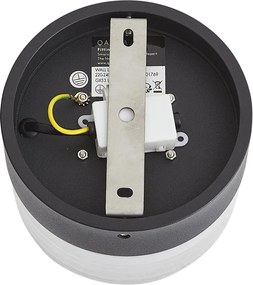 Дизайнерска стенна лампа черна с опалово стъкло IP44 - Michele