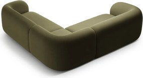 Зелен кадифен ъглов диван Kate – Micadoni