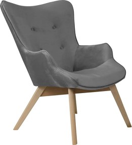 Сиво кадифено кресло Niko – Ropez