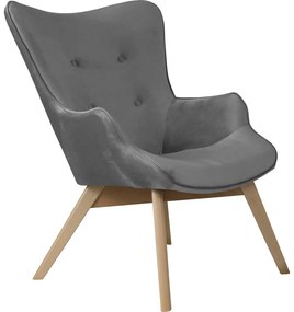 Сиво кадифено кресло Niko – Ropez