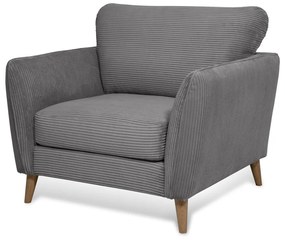 Тъмносиво кресло от рипсено кадифе Paris – Scandic