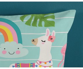 Синьо единично памучно детско спално бельо 140x200 cm Festen – Good Morning