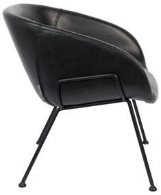 Черно кресло от изкуствена кожа Feston - Zuiver