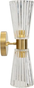 Стъклена стенна лампа в златист цвят Prague – Mauro Ferretti