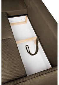 Зелен сгъваем ъглов диван от рипсено кадифе (ляв ъгъл) Tori – Bonami Selection