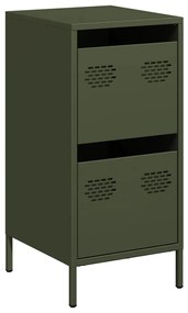 851398 vidaXL Бюфет, маслиненозелен, 35x39x73,5 см, студеновалцувана стомана
