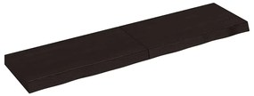 363813 vidaXL Стенен рафт тъмнокафяв 120x30x(2-6) см обработен масивен дъб