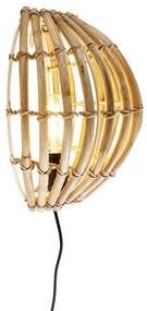 Селска стенна лампа бамбук полукръгла - Canna