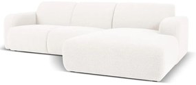 Бял ъглов диван от плат букле (десен ъгъл) Molino - Micadoni Home