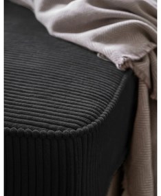 Антрацитен шезлонг от рипсено кадифе (десен ъгъл) Chic Charlotte – Miuform