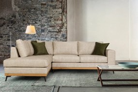 Ъглов диван Rotondo-Бежово-Ляво