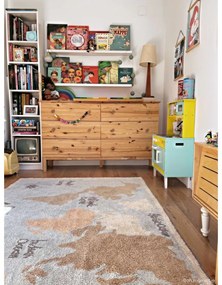 Памучен ръчно изработен детски килим подходящ за пране 140x200 cm Vintage Map – Lorena Canals