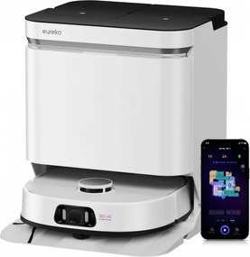 Прахосмукачка робот Eureka J15 Ultra, 19000 Pa, 3 л, Автономия 150 мин, Lidar + RGB камера, FlexiRazor, Гласов контрол, Бял