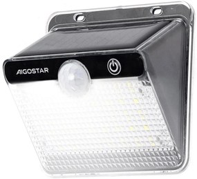 Aigostar-LED Соларно осветително тяло със сензор LED/3,7V 6500K 1200 mAh IP65 черно