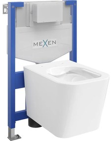 Mexen комплект подземен WC стелаж Fenix XS-F с WC чиния Teo, бял гланц - 6803385XX00