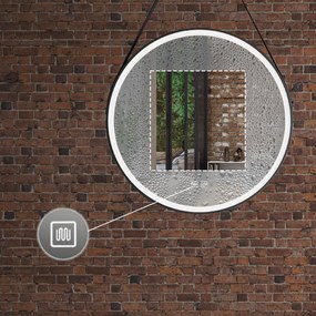 Кръгло LED огледало, висящо на каишка 80cm 105