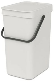 Кош за разделно събиране на боклук Brabantia Sort&Go 1005511, 12 л, Дръжка, Възможност за стенен монтаж, Светлосив