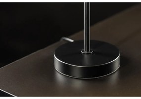 Черна настолна лампа с абажур от тъканa тръстика (височина 48 cm) Foresto – GTV