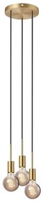 Nordlux - Пендел на кабел PACO 3xE27/25W/230V месинг