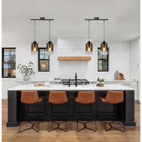 Черна висяща лампа със стъклен абажур ø 10 cm Aspra - Candellux Lighting