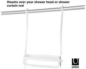 Бял висящ пластмасов рафт за баня Flex - Umbra