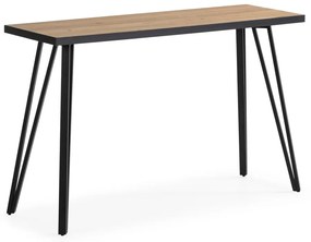 Черна/естествена конзолна маса с дъбов плот 60x120 cm Sindi - Marckeric