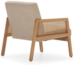 Бежов велурен фотьойл Debra – Marckeric