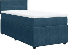 3287654 vidaXL Боксспринг легло с матрак, синьо, 90x200 см, кадифе