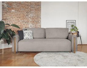 Светлокафяв сгъваем/с място за съхранение диван от рипсено кадифе 244 cm Arcadova – ELTAP