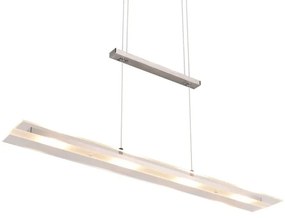 Сиво LED висящо осветително тяло със стъклен абажур Milos - Trio