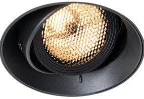 Модерен вграден прожектор черен GU10 AR70 кръгъл без рамка - Oneon Honey