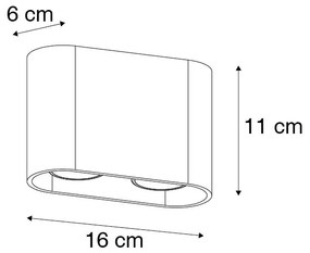 Модерен повърхностно монтиран прожектор бял 2-светлини GU10 50mm - Ronda