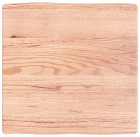 363937 vidaXL Плот за маса светлокафяв 60x60x(2-6) см обработен масивен дъб