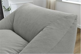 Светлосив пуф от рипсено кадифе Lilibet – Bobochic Paris