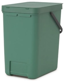 Кош за разделно събиране на боклук Brabantia Sort&Go 1003236, 25 л, Дръжка, Възможност за стенен монтаж, Тъмнозелен