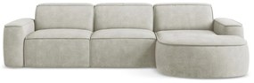Кремав шенилов ъглов диван (десен ъгъл) Omao – Makamii
