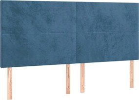 3116116 vidaXL Табла за легло, тъмносиня, 180x5x118/128 см, кадифе