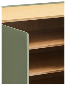 Зелен висок скрин от декор от дъб 95x120 cm Arista – Teulat