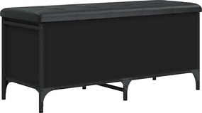 835147 vidaXL Пейка за съхранение, черна, 102x42x45 см, инженерно дърво