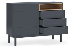 Тъмно сив нисък скрин 120x90 cm Corvo - Teulat