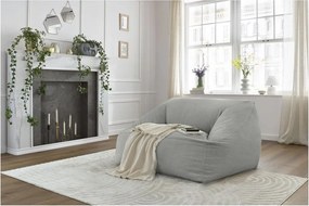 Светлосив пуф от рипсено кадифе Lilibet – Bobochic Paris