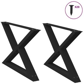 4012712 vidaXL Крака за масичка за кафе, 2 бр., черни, 70 x (42-43,3) см, стомана