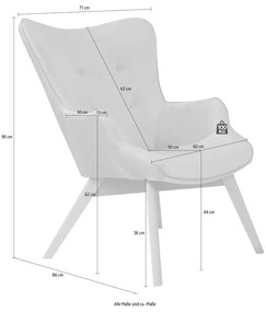 Кадифено кресло лавандула Niko – Ropez