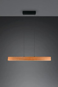 LED висящо осветително тяло в естествен цвят с дървен абажур Edgewood – Trio