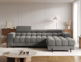 Ъглов диван Freyia-Тъмносив-Десен