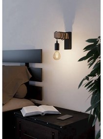 Стенна лампа в черен и естествен цвят TOWNSHEND – EGLO