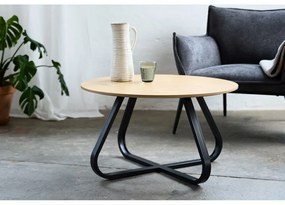 Кръгла масичка за кафе с дъбов плот в естествен цвят ø 80 cm Cesura – Unique Furniture