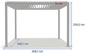 Електрическа пергола Hesperide Evora, Бял алуминий, 3.6x3.6 m